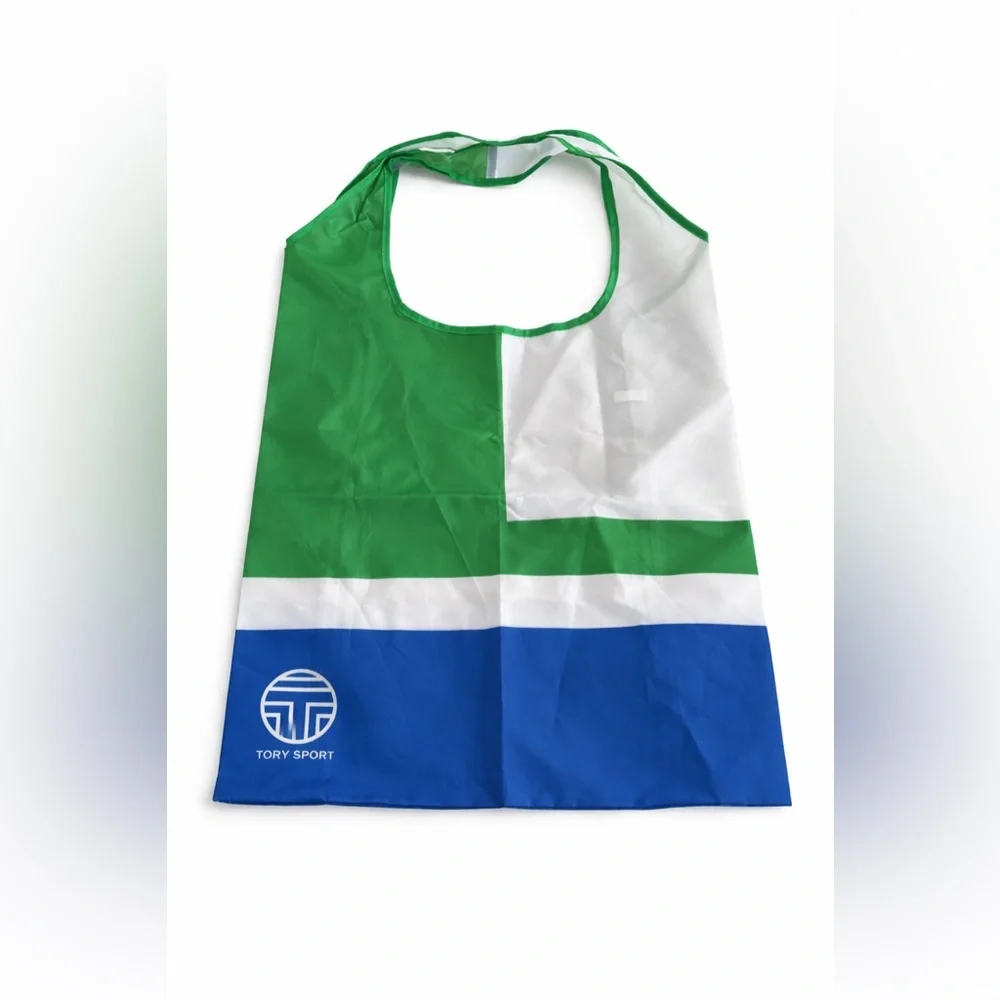Tory Sport Green and Blue Colorblock Tote - Picture 1 of 5